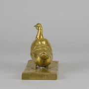 Gilt Bronze Duck - J Michel Hook Bill Duck - Hickmet Fine Arts