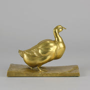 Gilt Bronze Duck - J Michel Hook Bill Duck - Hickmet Fine Arts