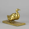 Gilt Bronze Duck - J Michel Hook Bill Duck - Hickmet Fine Arts