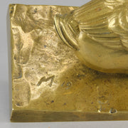 Gilt Bronze Duck - J Michel Hook Bill Duck - Hickmet Fine Arts