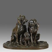 Hound Family - Animalier Alfred Jacquemart Bronze - Hickmet Fine Arts