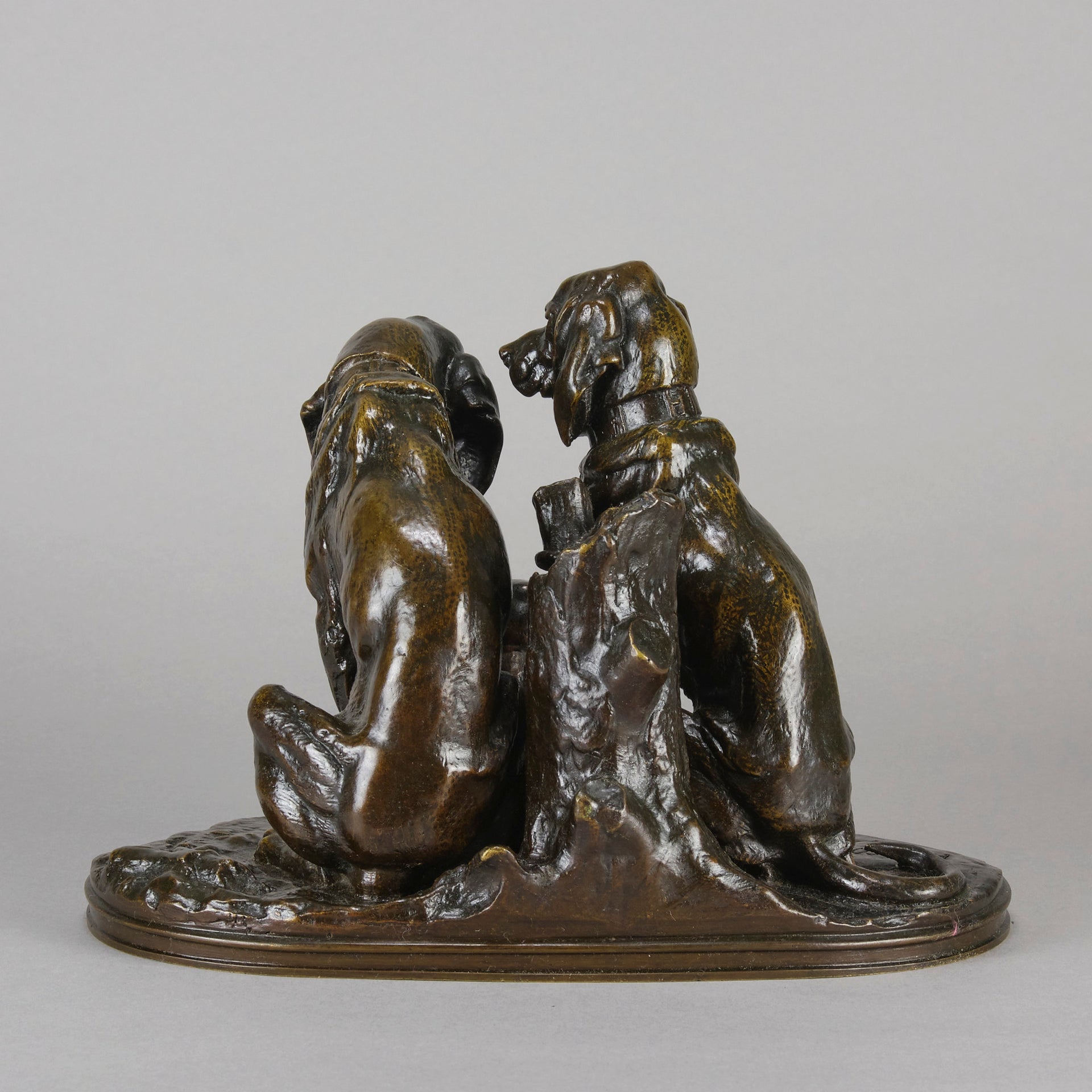 Hound Family - Animalier Alfred Jacquemart Bronze - Hickmet Fine Arts