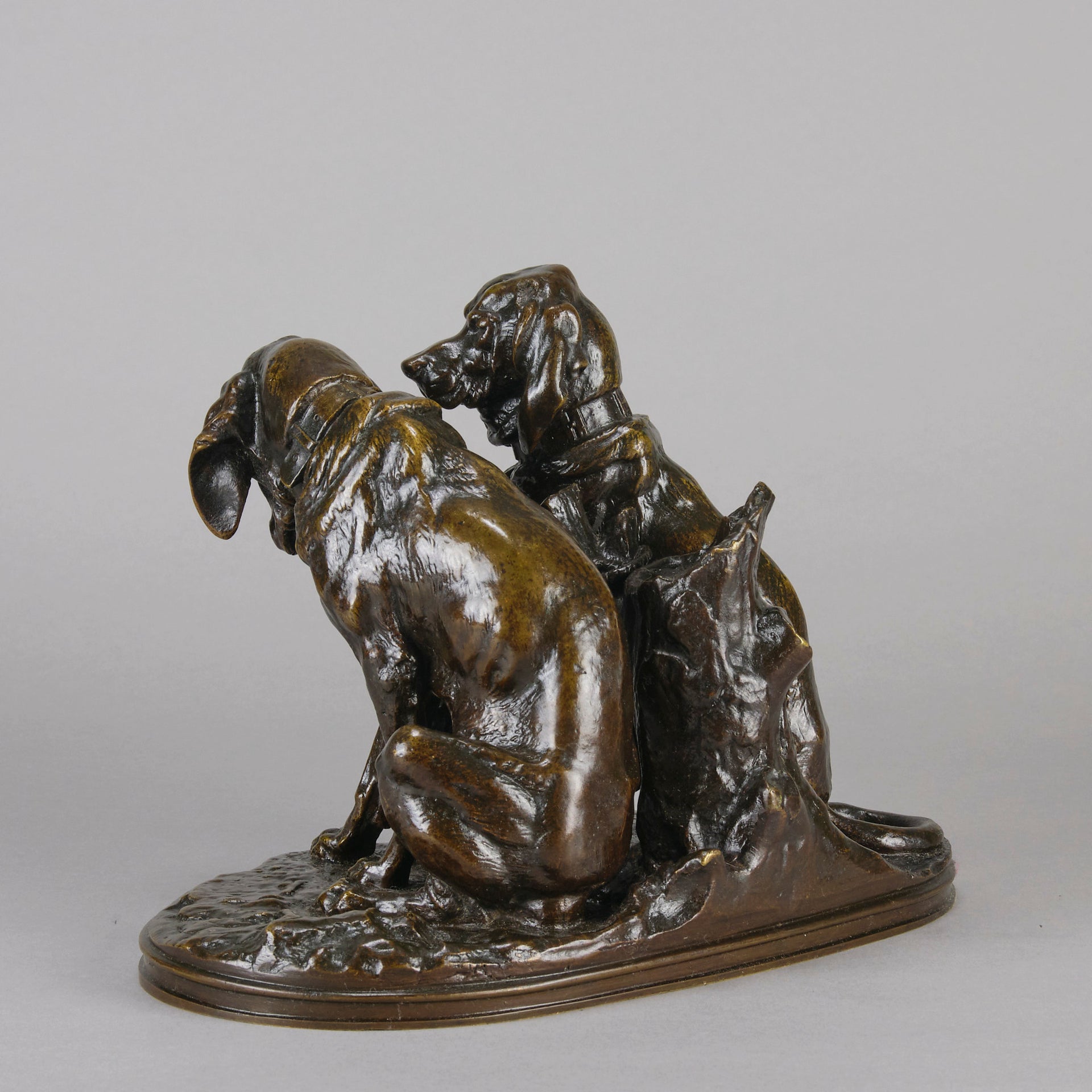 Hound Family - Animalier Alfred Jacquemart Bronze - Hickmet Fine Arts