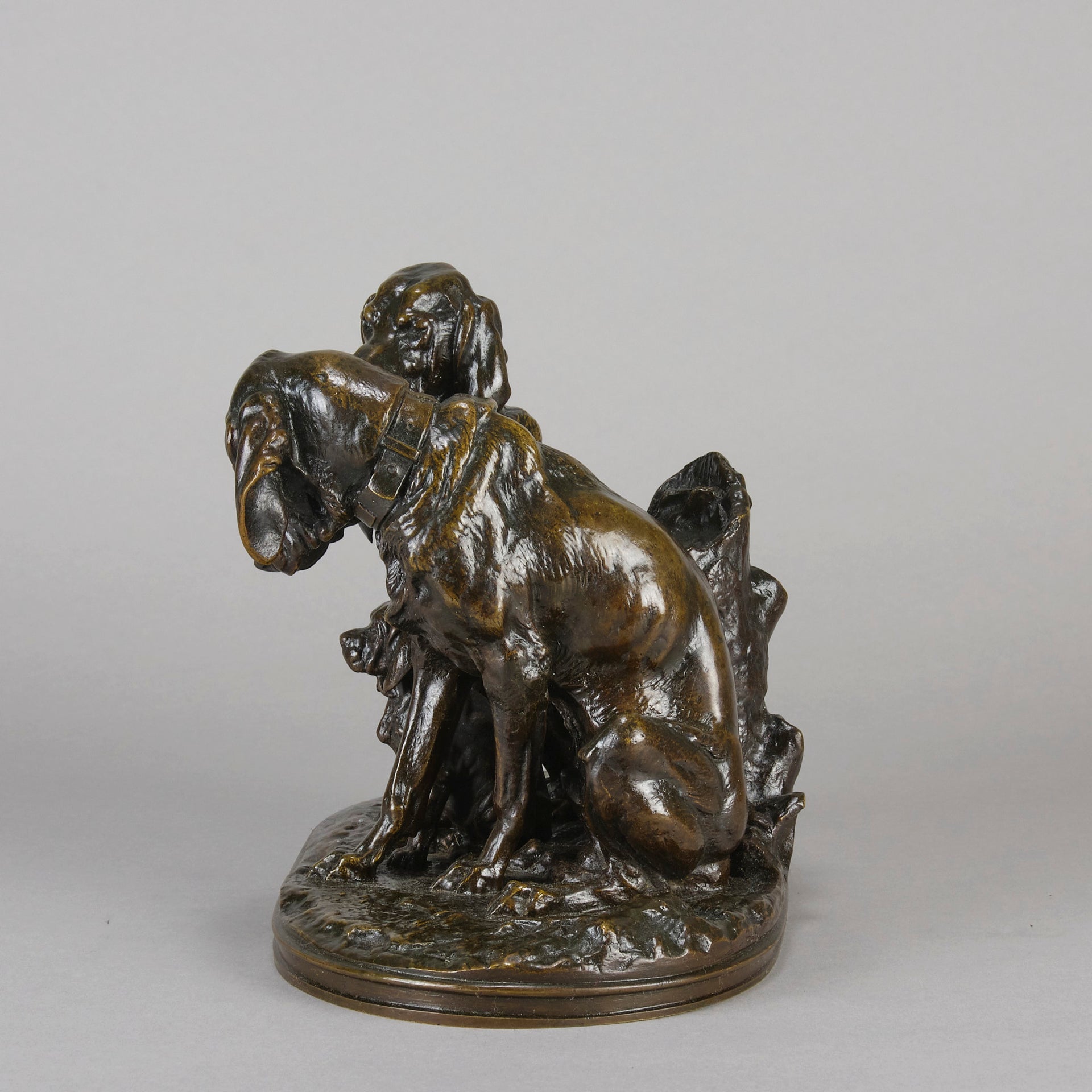 Hound Family - Animalier Alfred Jacquemart Bronze - Hickmet Fine Arts
