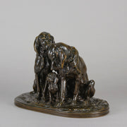 Hound Family - Animalier Alfred Jacquemart Bronze - Hickmet Fine Arts