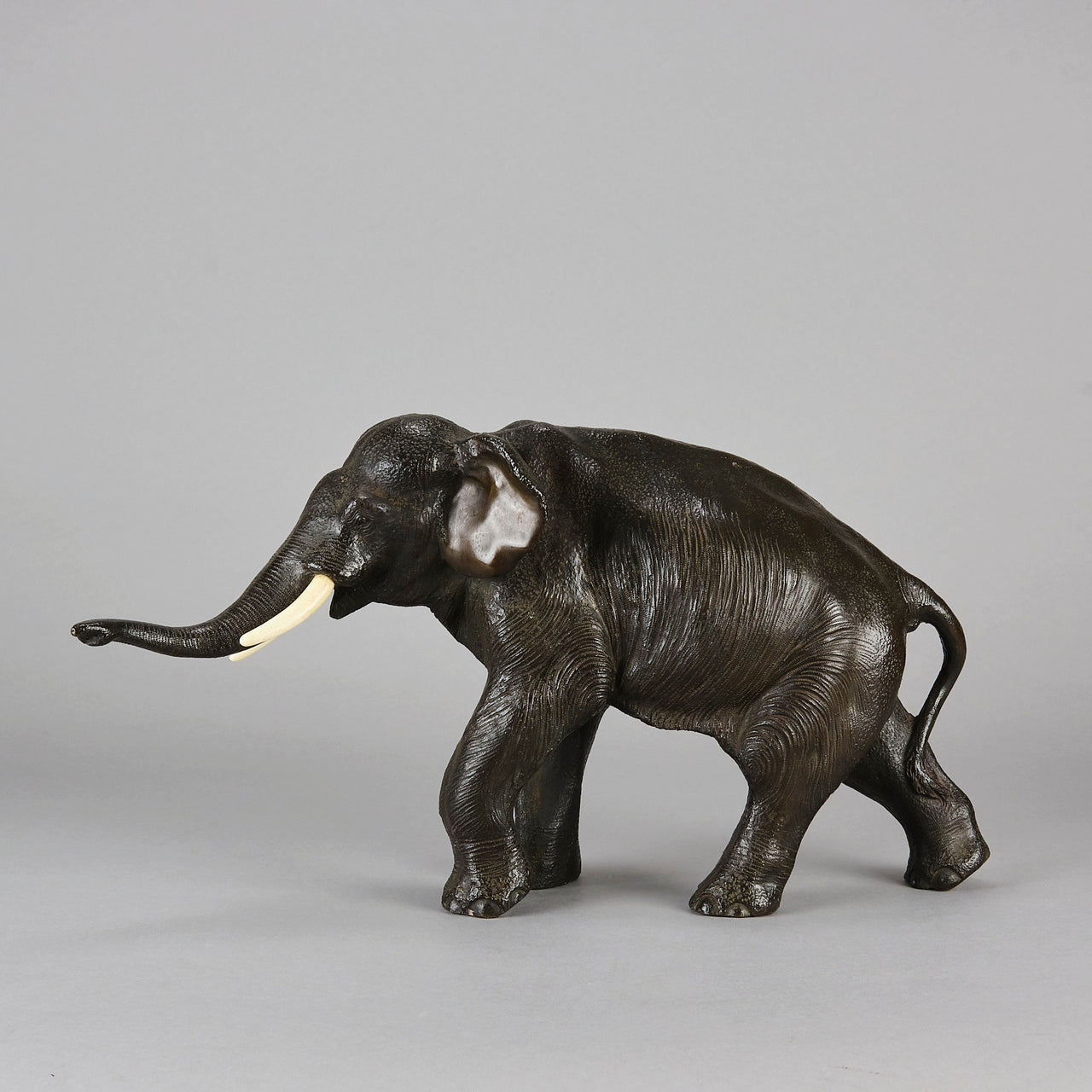 Japanese Bronze Bull Elephant - Antique Bronze - Hickmet Fine Arts