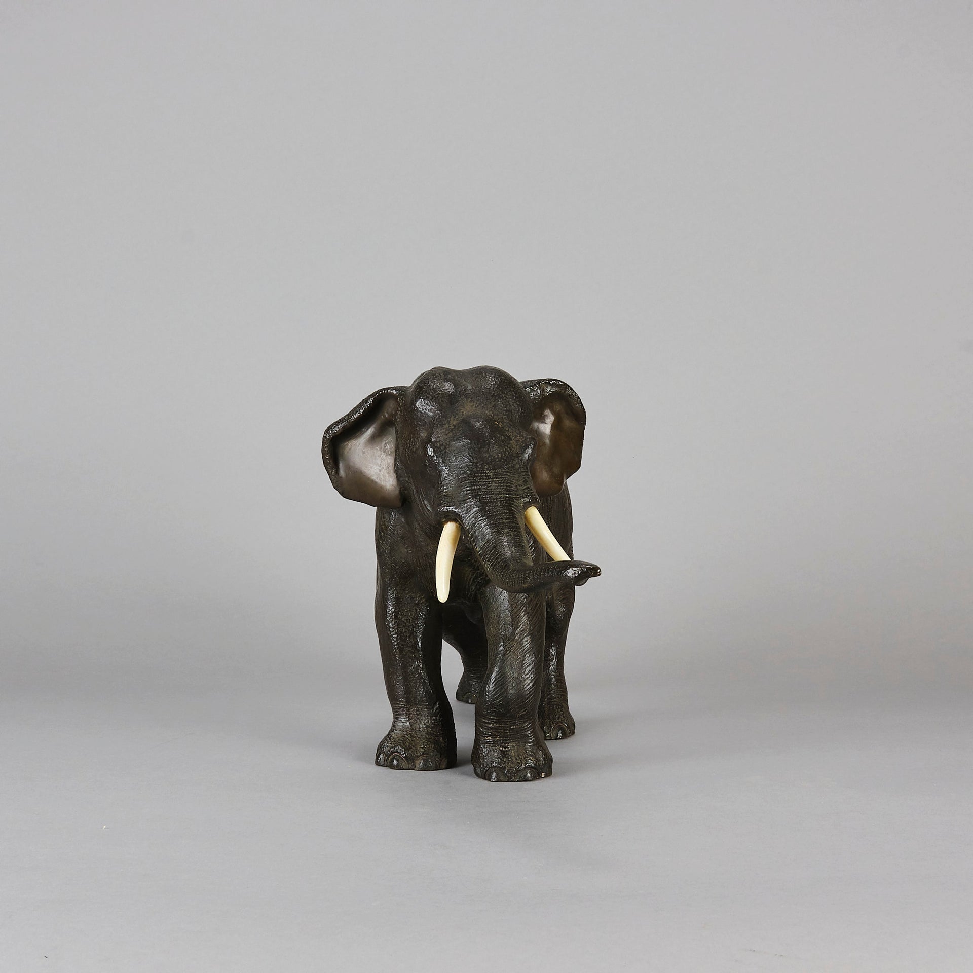 Japanese Bronze Bull Elephant - Antique Bronze - Hickmet Fine Arts