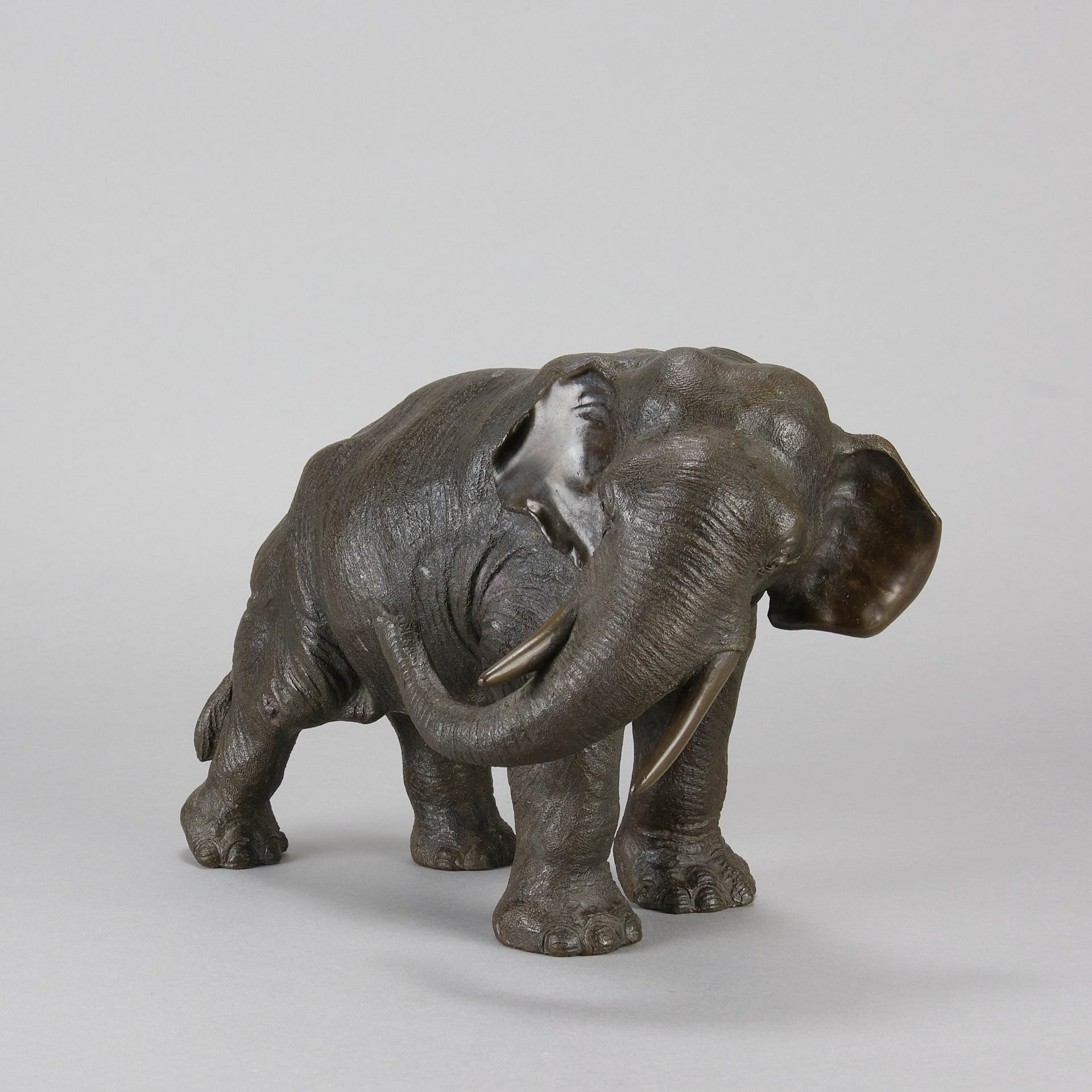 Japanese Bronze Elephant - Antique Bronze - Hickmet Fine Arts