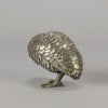 Japanese Okimono - Silvered Partridge- Antique Bronze - Hickmet Fine Arts