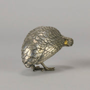 Japanese Okimono - Silvered Partridge- Antique Bronze - Hickmet Fine Arts