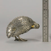 Japanese Okimono - Silvered Partridge- Antique Bronze - Hickmet Fine Arts