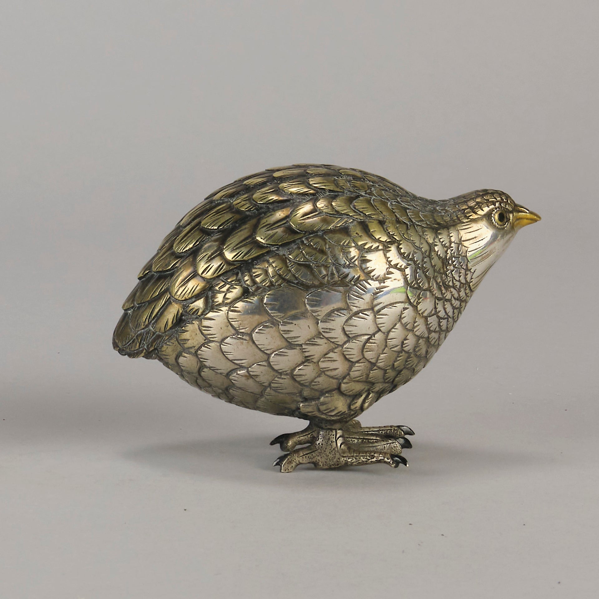 Japanese Bronze Okimono Partridge - Antique Bronze - Hickmet Fine Arts