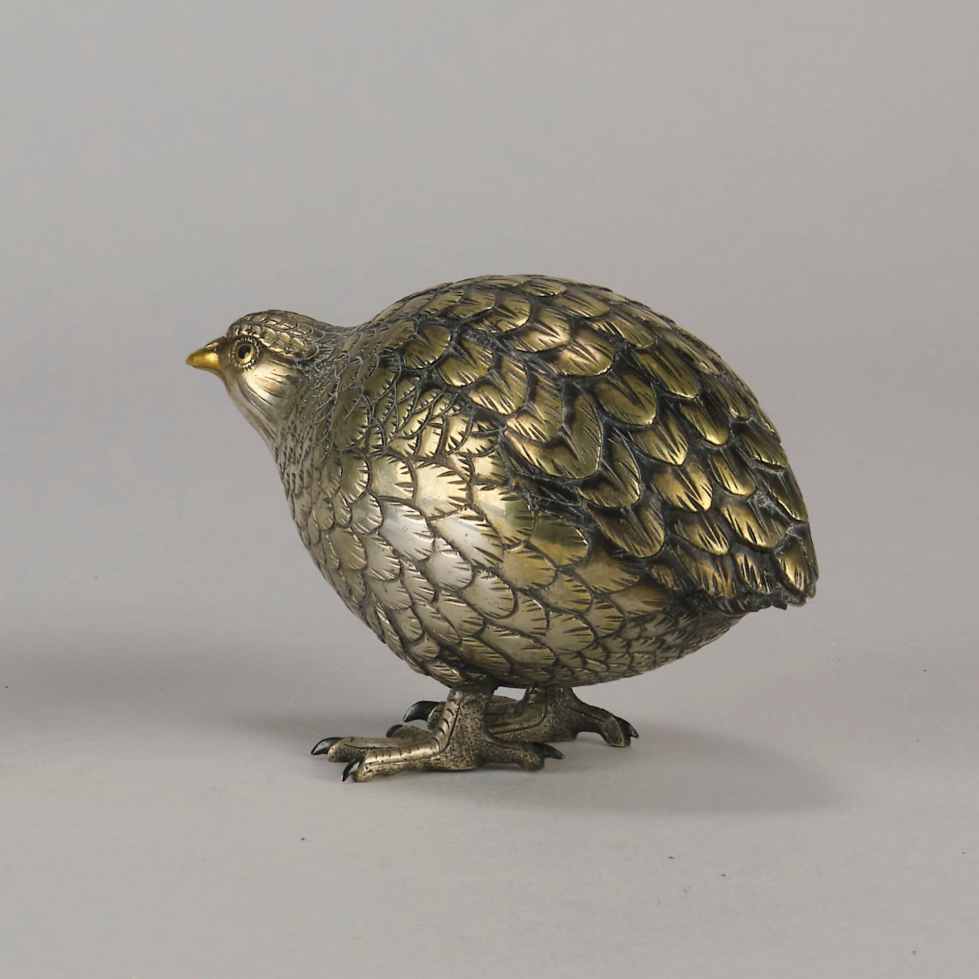 Japanese Bronze Okimono Partridge - Antique Bronze - Hickmet Fine Arts