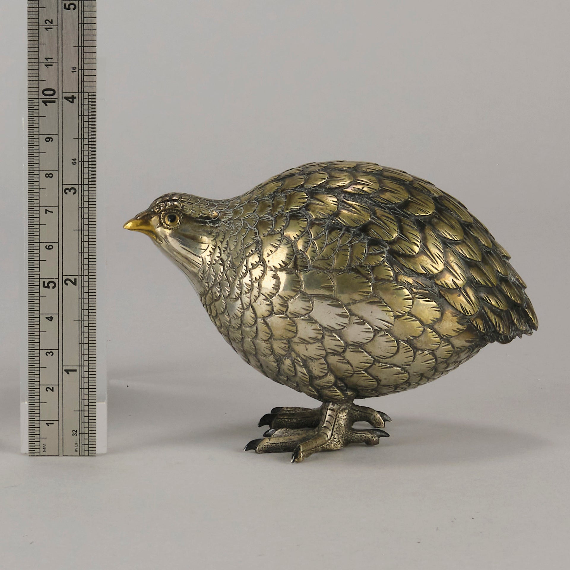 Japanese Bronze Okimono Partridge - Antique Bronze - Hickmet Fine Arts