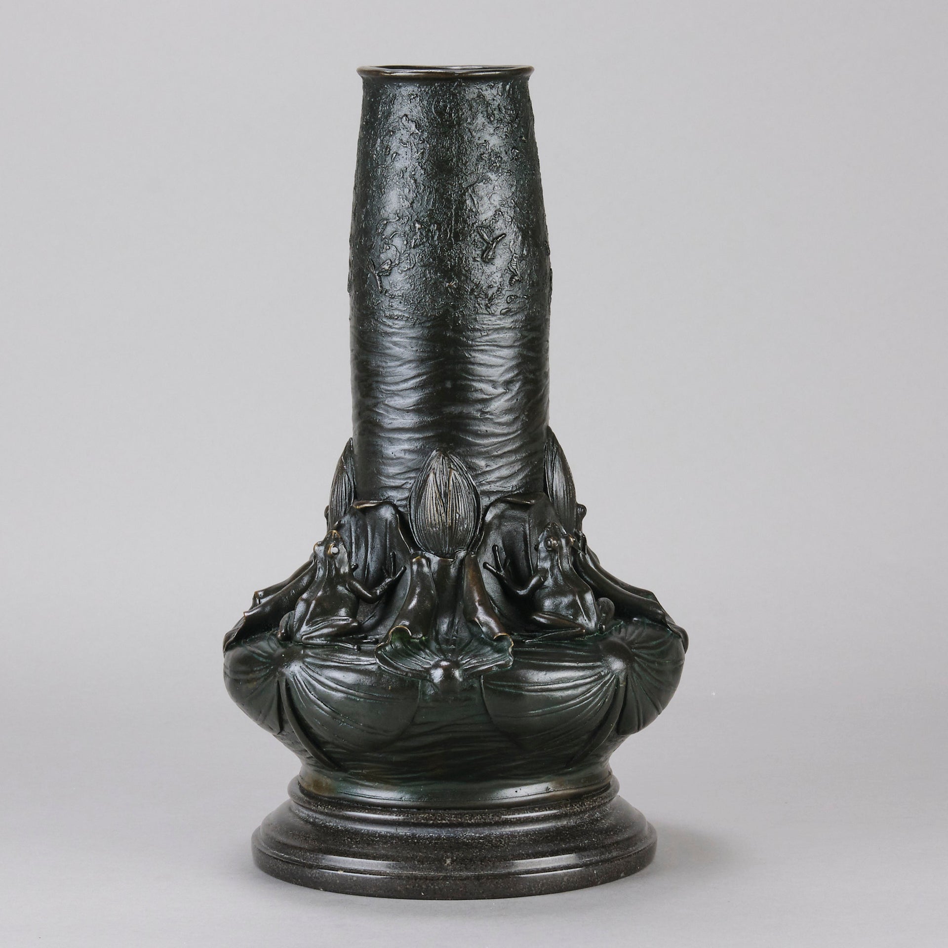 Art Nouveau Vase with Frogs - Jean Dunand - Hickmet Fine Arts 