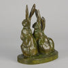 Jean Magrou Bronze - Three Alert Hares - Hickmet Fine Arts 