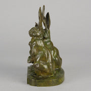 Jean Magrou Bronze - Three Alert Hares - Hickmet Fine Arts 