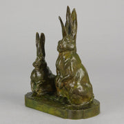 Jean Magrou Bronze - Three Alert Hares - Hickmet Fine Arts 