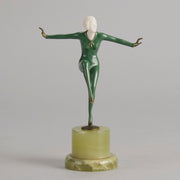 Lorenzl Girl with Arms Out Bronze and Ivory