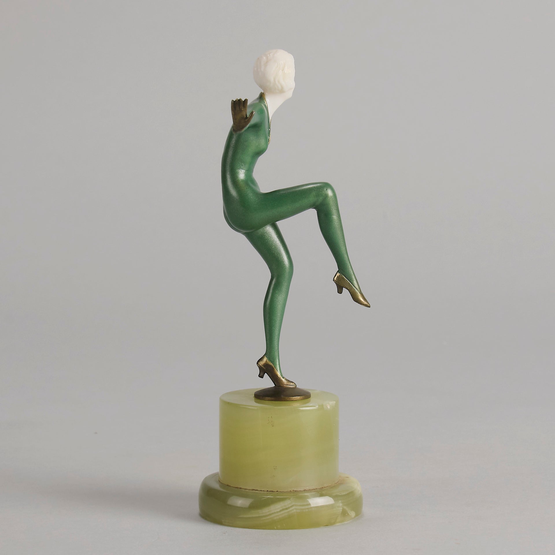 Lorenzl Girl with Arms Out Bronze and Ivory