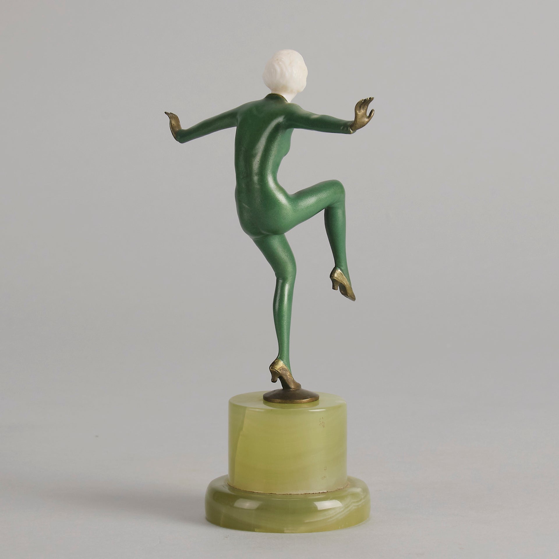 Lorenzl Girl with Arms Out Bronze and Ivory