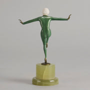 Lorenzl Girl with Arms Out Bronze and Ivory