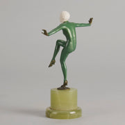 Lorenzl Girl with Arms Out Bronze and Ivory