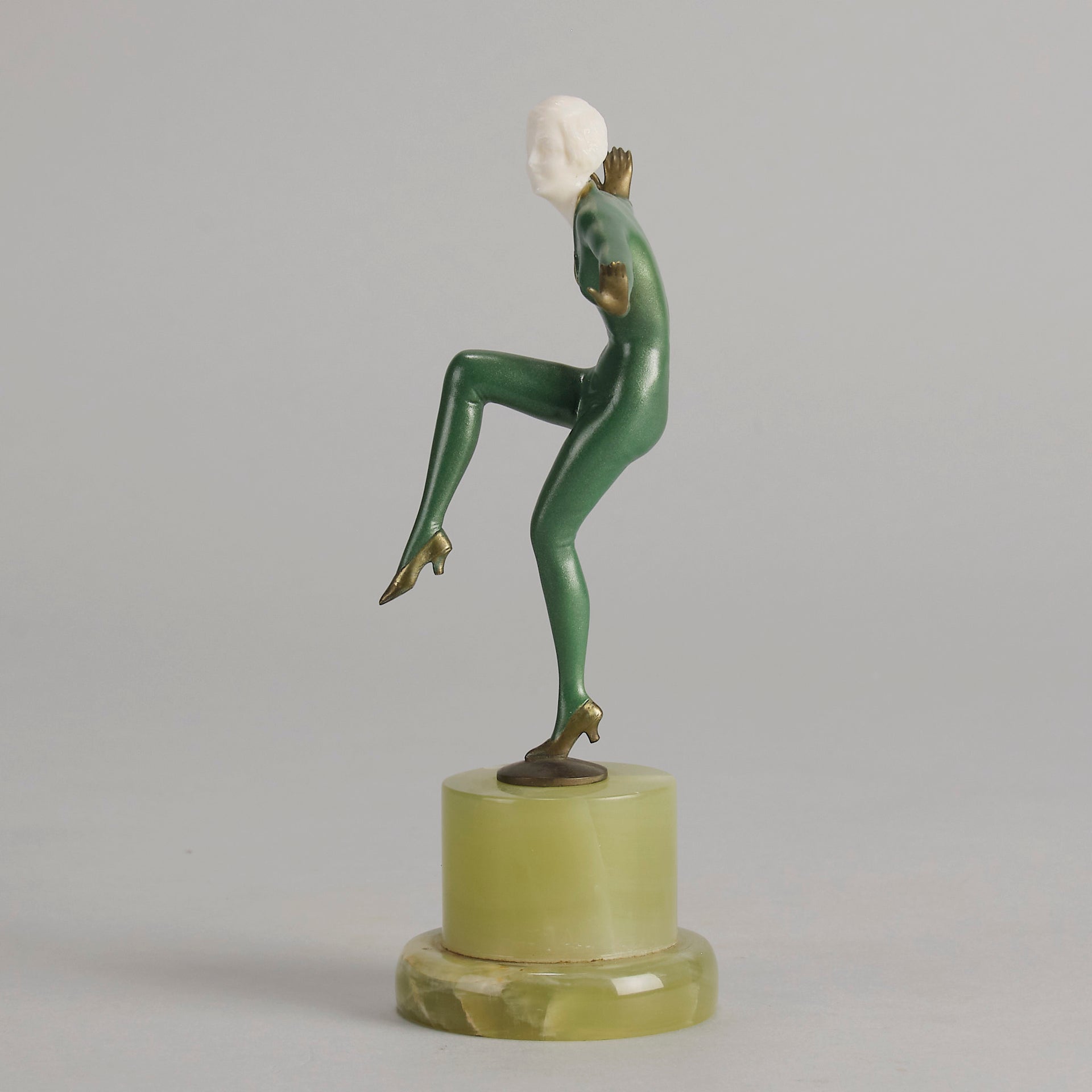 Lorenzl Girl with Arms Out Bronze and Ivory