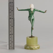 Lorenzl Girl with Arms Out Bronze and Ivory