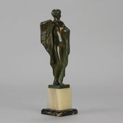 Josef Lorenzl Cloaked Lady - Art Deco Bronze - Hickmet Fine Arts
