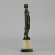 Josef Lorenzl Cloaked Lady - Art Deco Bronze - Hickmet Fine Arts