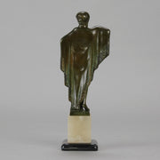 Josef Lorenzl Cloaked Lady - Art Deco Bronze - Hickmet Fine Arts