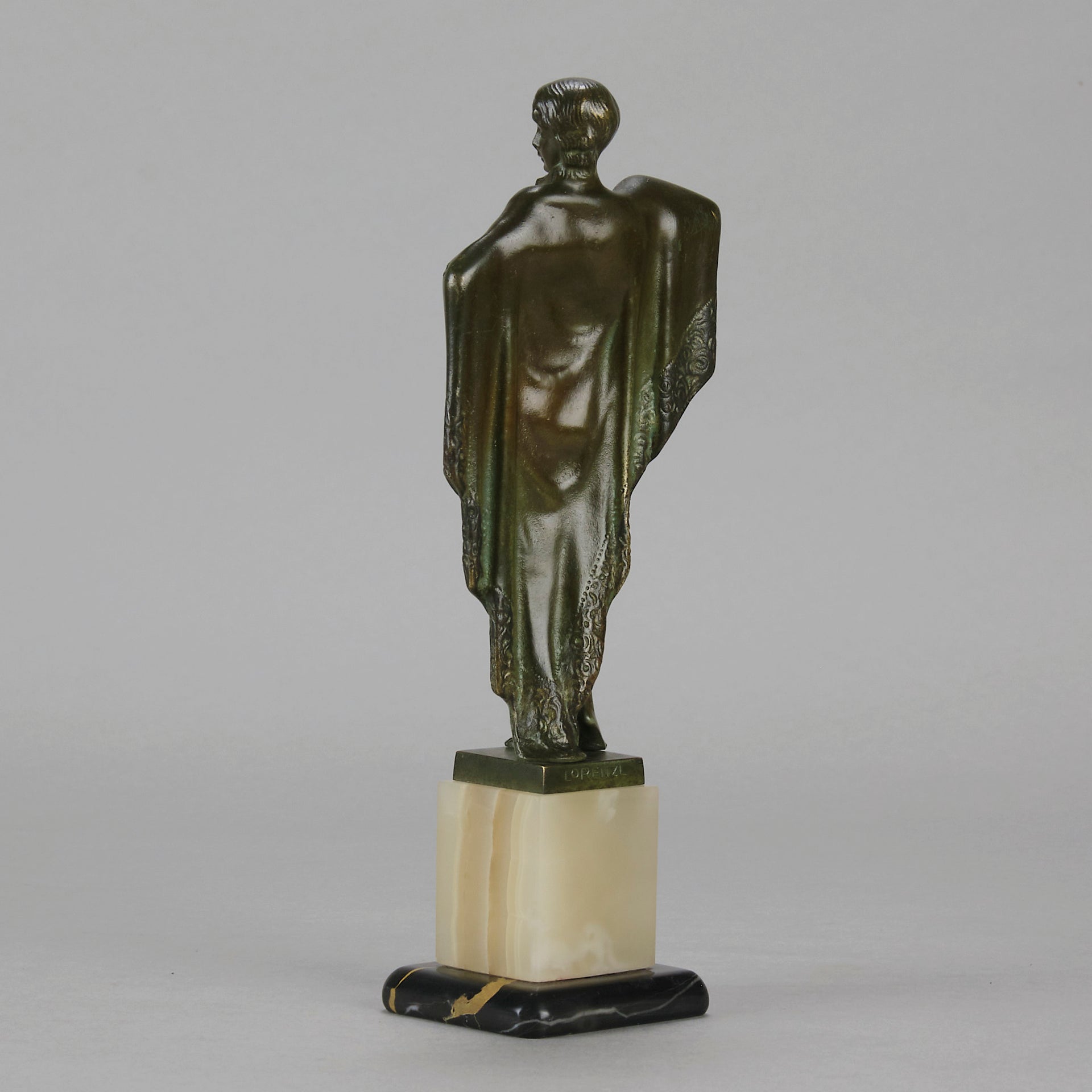 Josef Lorenzl Cloaked Lady - Art Deco Bronze - Hickmet Fine Arts