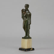 Josef Lorenzl Cloaked Lady - Art Deco Bronze - Hickmet Fine Arts