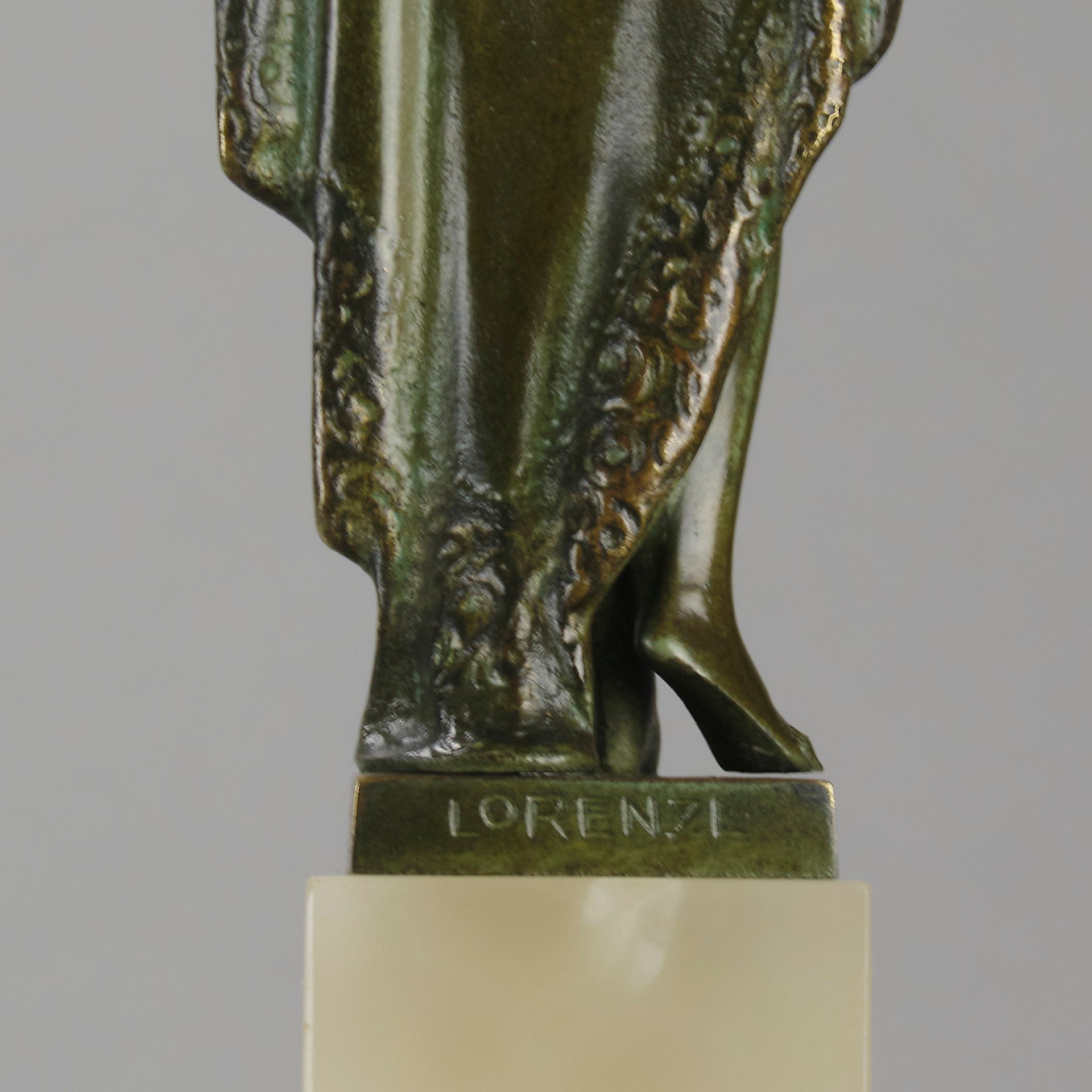 Josef Lorenzl Cloaked Lady - Art Deco Bronze - Hickmet Fine Arts