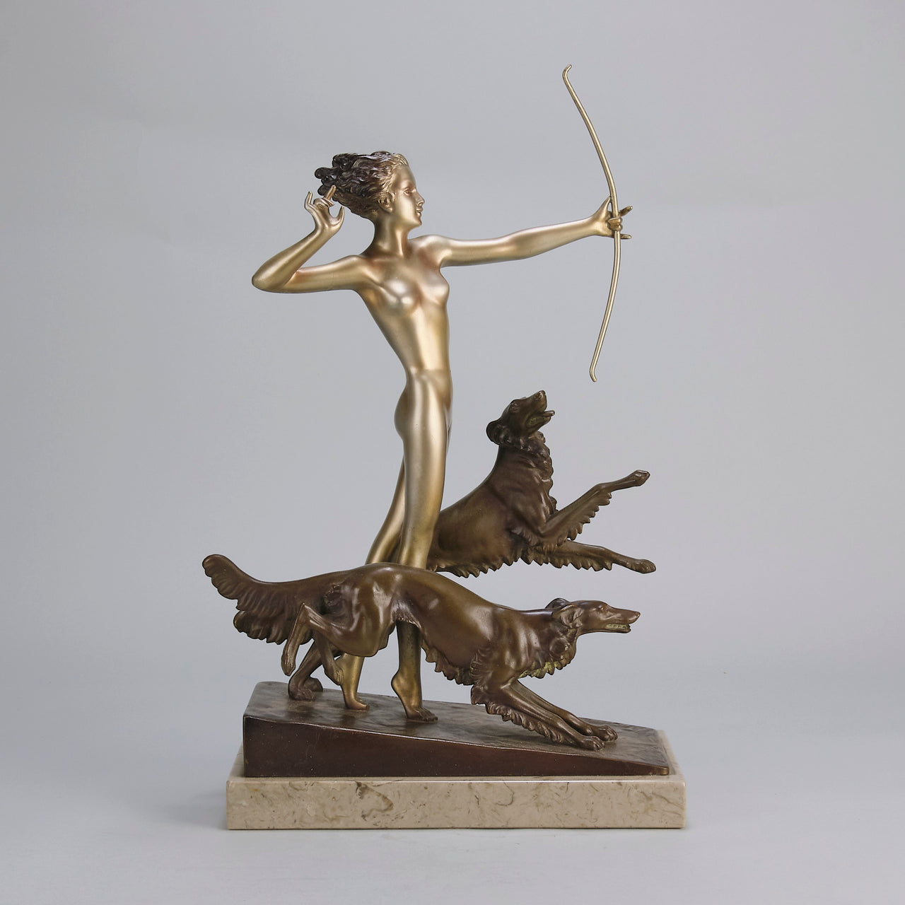 Hounds & Diana Josef Lorenzl - Art Deco Bronze - Hickmet Fine Arts