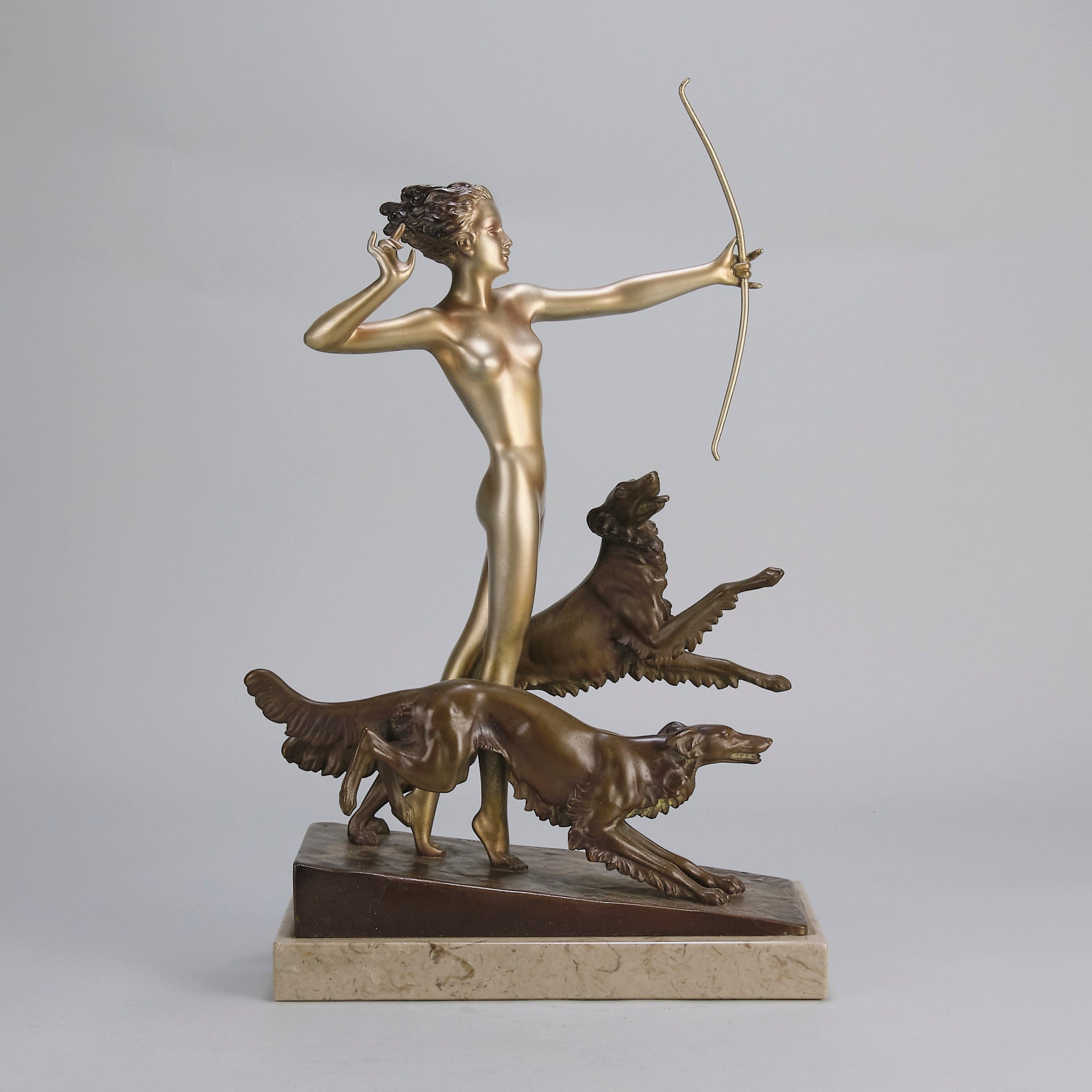 Hounds & Diana Josef Lorenzl - Art Deco Bronze - Hickmet Fine Arts