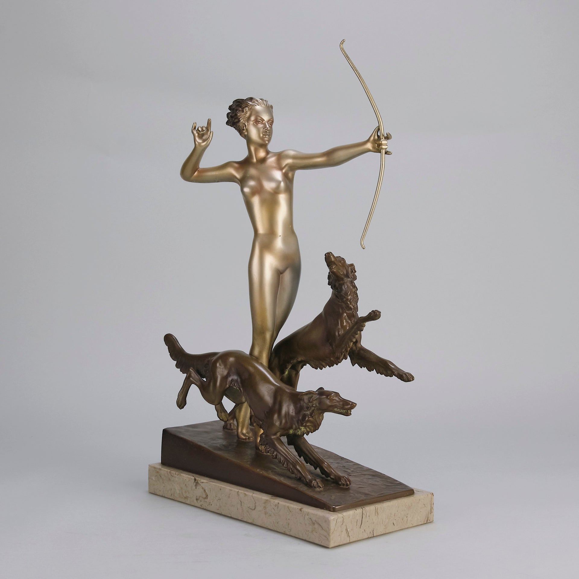 Hounds & Diana Josef Lorenzl - Art Deco Bronze - Hickmet Fine Arts