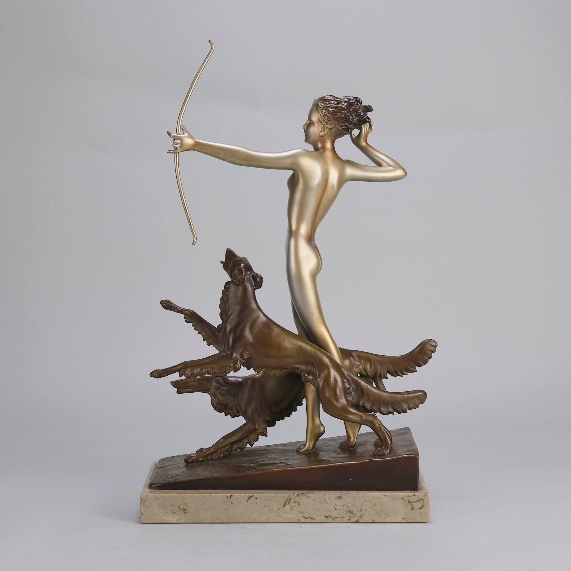 Hounds & Diana Josef Lorenzl - Art Deco Bronze - Hickmet Fine Arts