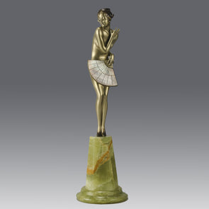 Josef Lorenzl Fan Dancer - Art Deco Bronze - Hickmet Fine Arts