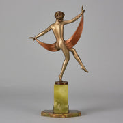 Josef Lorenzl Scarf Dancer - Art Deco Bronze - Hickmet Fine Arts