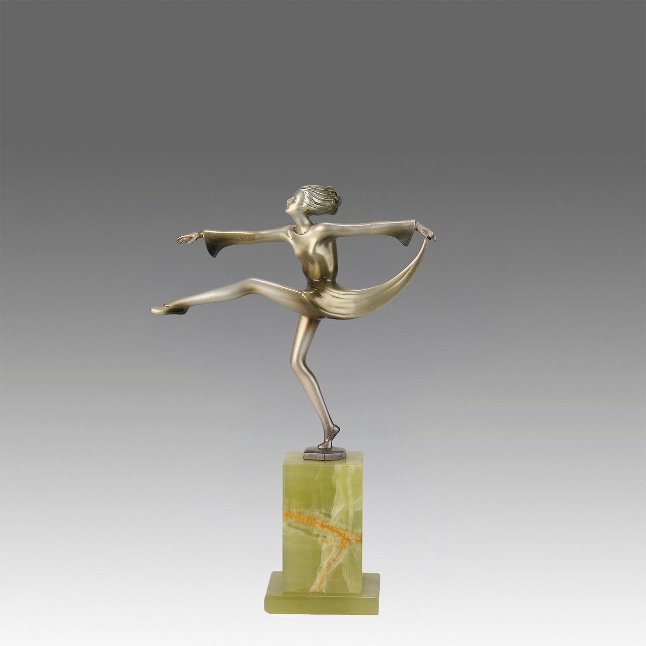 Lorenzl Scarf Dancer - Art Deco Bronze - Hickmet Fine Arts