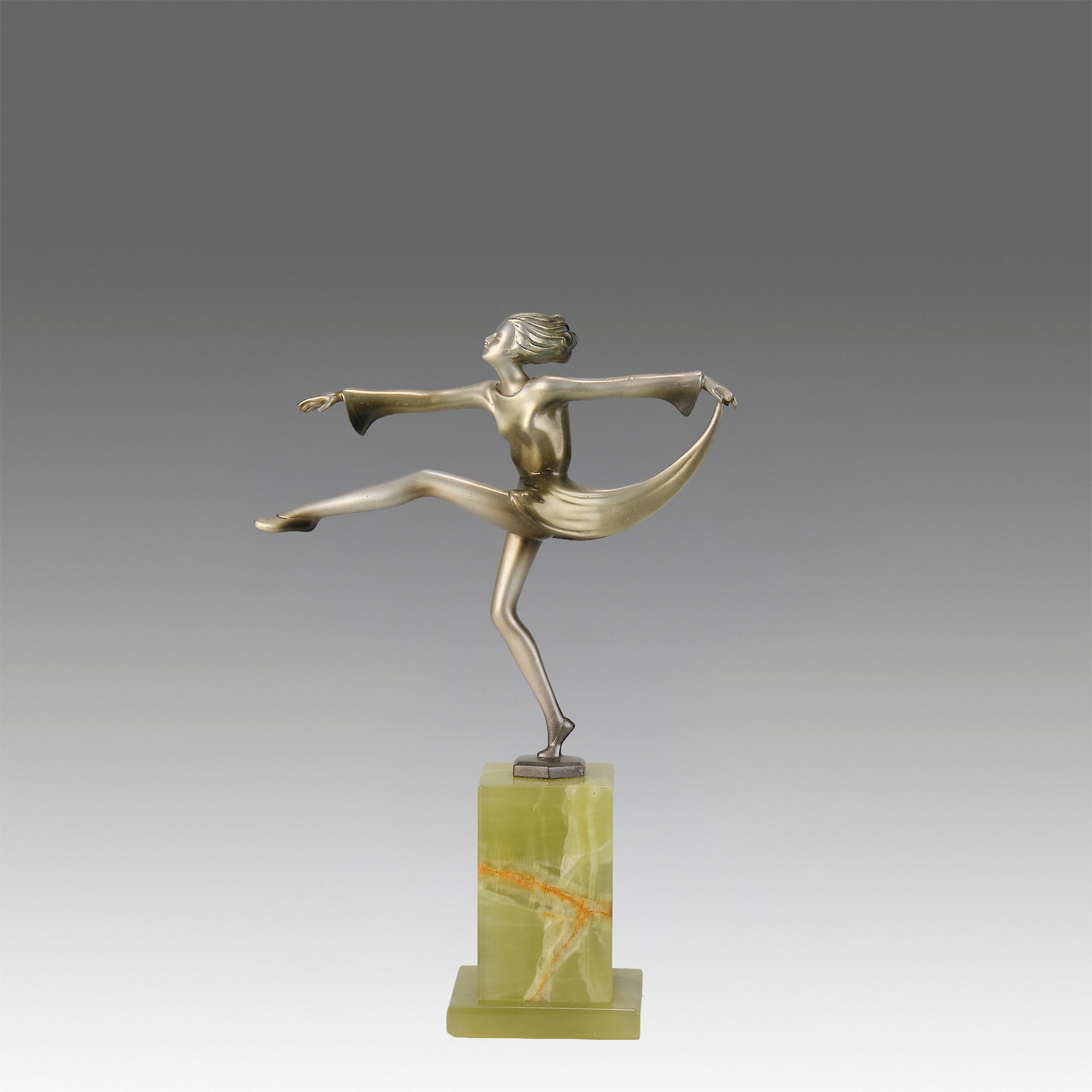 Lorenzl Scarf Dancer - Art Deco Bronze - Hickmet Fine Arts