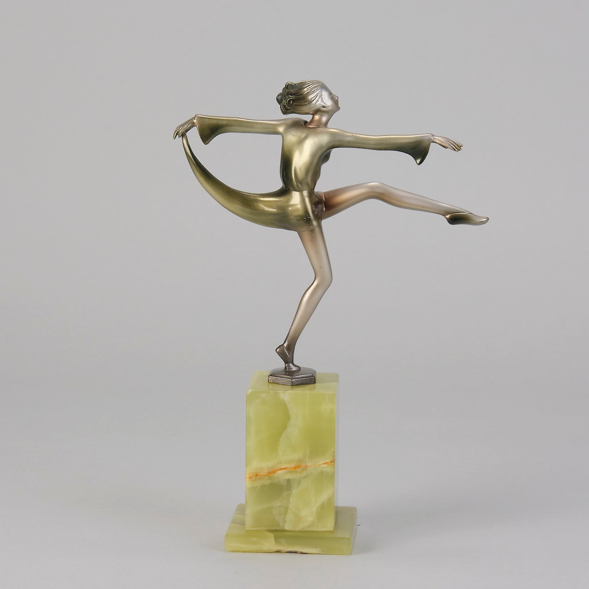 Lorenzl Scarf Dancer - Art Deco Bronze - Hickmet Fine Arts