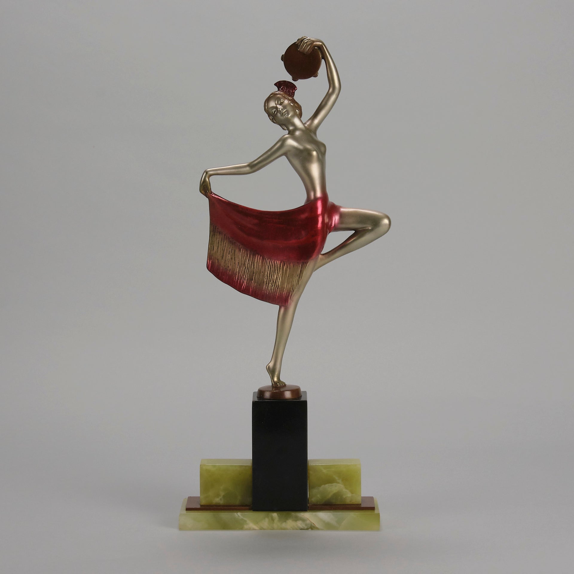 Josef Lorenzl Tambourine Dancer - Art Deco Bronze - Hickmet Fine Arts