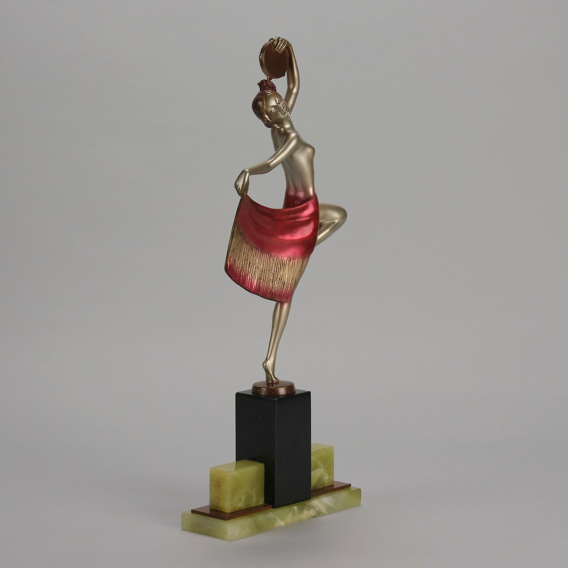 Josef Lorenzl Tambourine Dancer - Art Deco Bronze - Hickmet Fine Arts