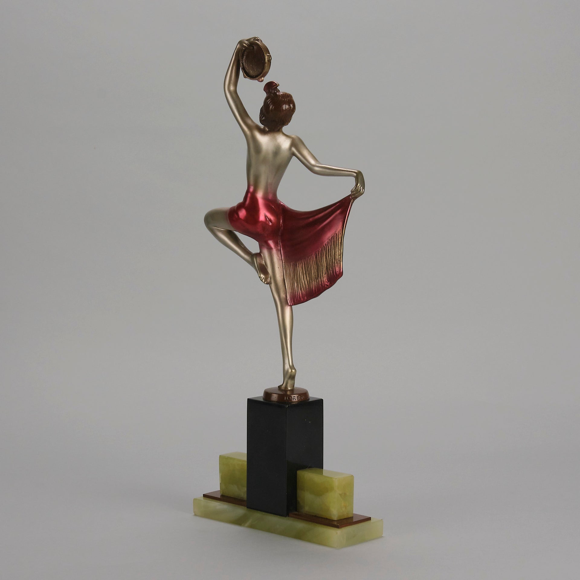 Josef Lorenzl Tambourine Dancer - Art Deco Bronze - Hickmet Fine Arts