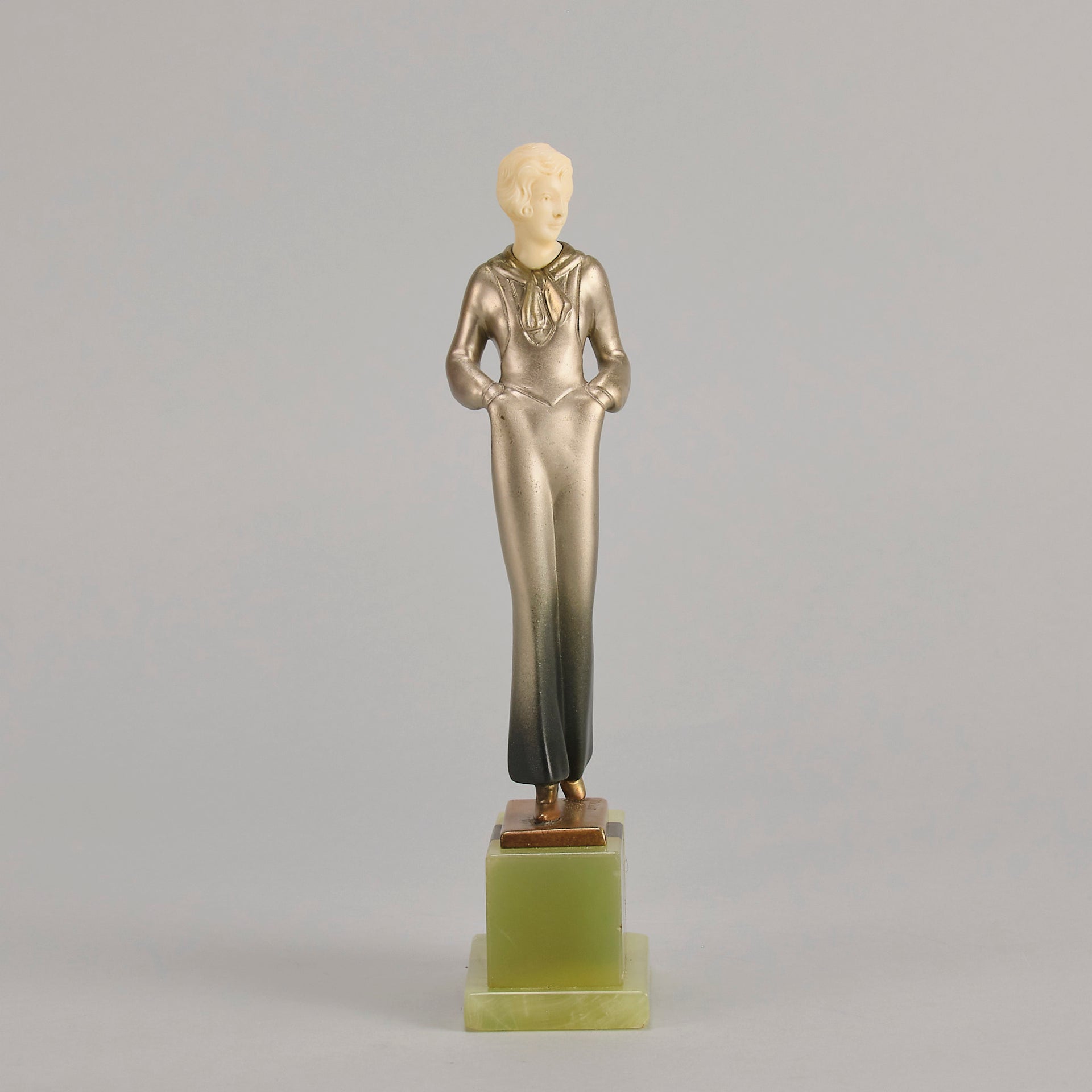 Lorenzl Trouser Girl - Art Deco Bronze Figure - Hickmet Fine Arts