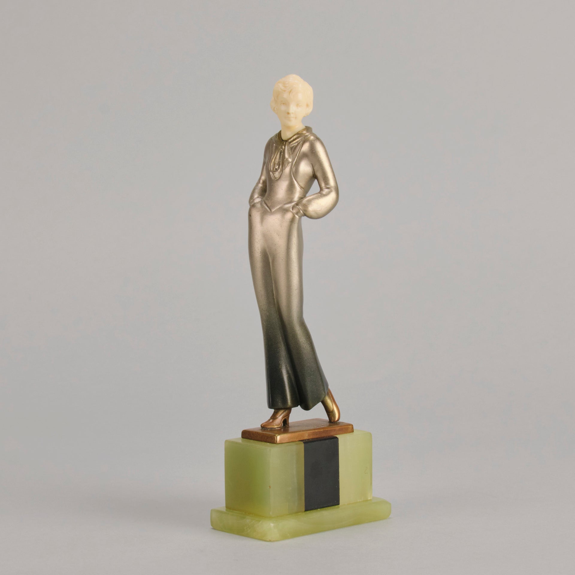 Lorenzl Trouser Girl - Art Deco Bronze Figure - Hickmet Fine Arts