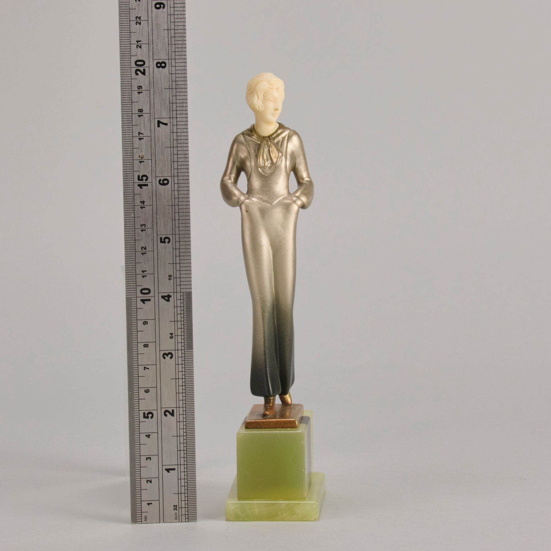 Lorenzl Trouser Girl - Art Deco Bronze Figure - Hickmet Fine Arts